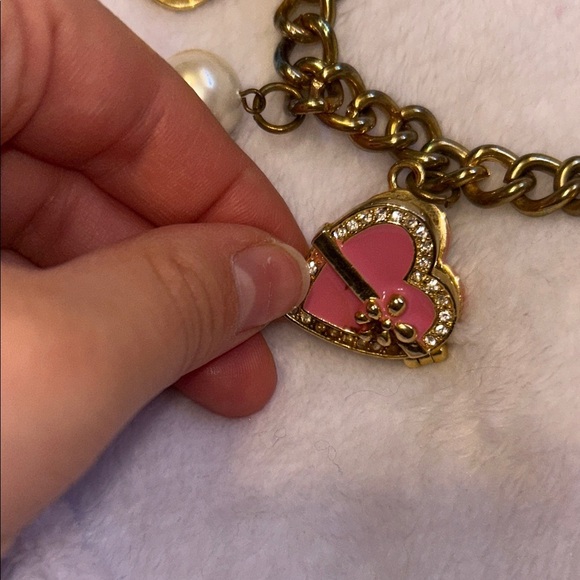 Rare Vintage Juicy Couture Gold Tone Charm Bracelet locket corset - Picture 3 of 10